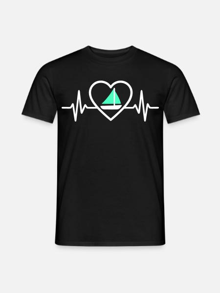 Cœur Voile – Passion Bateau - Men's T-Shirt - black