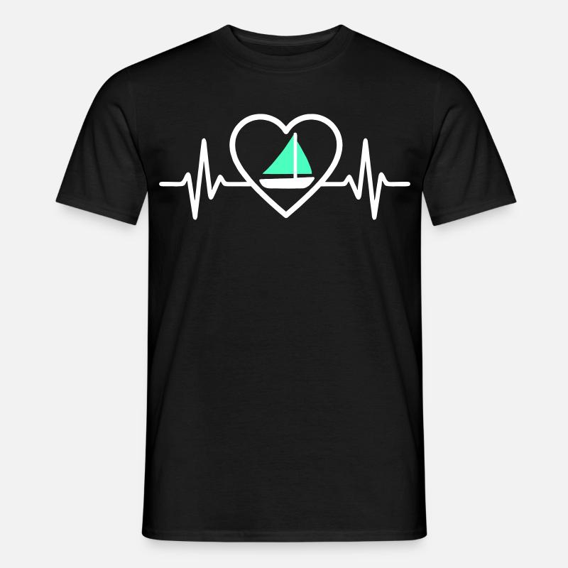 Cœur Voile – Passion Bateau - Men's T-Shirt - black