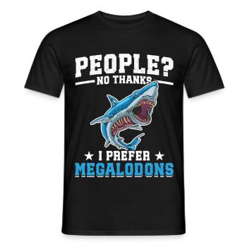  Megalodon Research Team Megalodon Shark Lover - Men's T-Shirt - black - Front - AI Model Male 178 light (178cm)