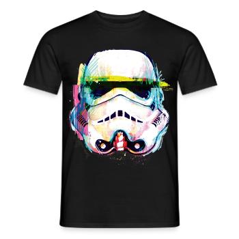 Star Wars Weißer Soldat Portrait Artsy-Look - Männer T-Shirt - Schwarz - Vorne - AI Model Male 178 light (178cm)