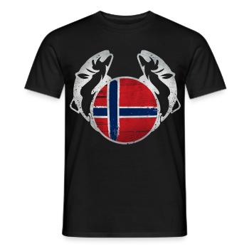 Norvège Pêche - T-shirt homme - noir - Devant - AI Model Male 178 light (178cm)