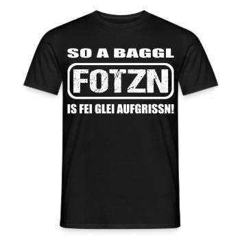 A Baggl Fotzn – Bayerischer Dialekt Spruch - Männer T-Shirt - Schwarz - Vorne - AI Model Male 178 light (178cm)