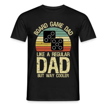 board game dad Board gamer father Board games - Men's T-Shirt - black - Front - AI Model Male 178 light (178cm)