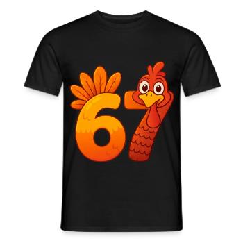 Funny Six Seven 6 7 Meme Thanksgiving - Men's T-Shirt - black - Front - AI Model Male 178 light (178cm)