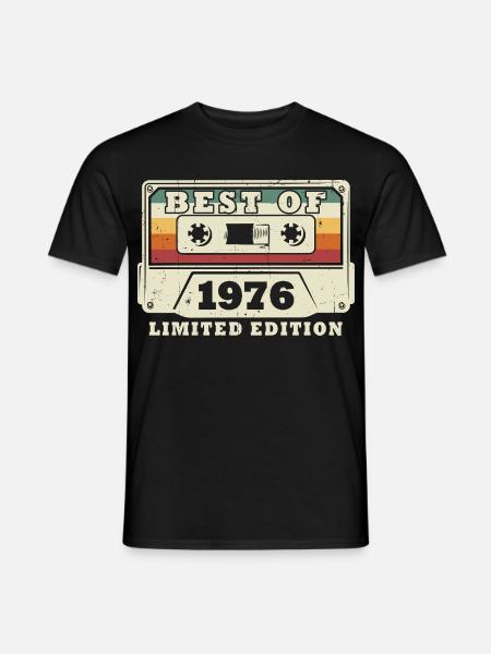 Vintage 1976 Vintage Born Retro Syntymäpäivä - Miesten T-paita - musta