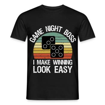 Game Night Host I Family Board Game Night - Men's T-Shirt - black - Front - AI Model Male 178 light (178cm)