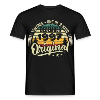 Décembre 1997 - Vintage Authentique December 1997  - T-shirt homme - noir - Devant - AI Model Male 178 light (178cm)