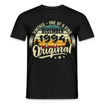 December 1994 - Vintage Authentic December 1994 - Men's T-Shirt - black - Front - AI Model Male 178 light (178cm)