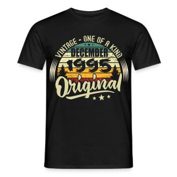 Décembre 1995 - Vintage Authentique December 1995  - T-shirt homme - noir - Devant - AI Model Male 178 light (178cm)