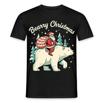Ours de Noël Bearry Noël Noël - T-shirt homme - noir - Devant - AI Model Male 178 light (178cm)