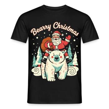 Ours de Noël Bearry Noël Noël - T-shirt homme - noir - Devant - AI Model Male 178 light (178cm)