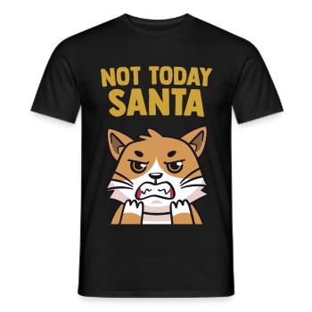 Humorvolle Katze Nicht heute Weihnachtsmann Lustig - Männer T-Shirt - Schwarz - Vorne - AI Model Male 178 light (178cm)