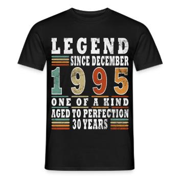 Dezember 1995 - Männer T-Shirt - Schwarz - Vorne - AI Model Male 178 light (178cm)
