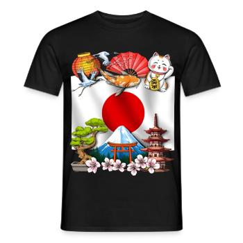Japan - Men's T-Shirt - black - Front - AI Model Male 178 light (178cm)