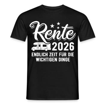 Rente 2026 - Endlich Zeit | Camper | Pension - Männer T-Shirt - Schwarz - Vorne - AI Model Male 178 light (178cm)