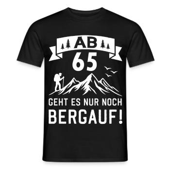 Ab 65 Geht Es Nur noch Bergauf 65 Jahre Geburtstag - Männer T-Shirt - Schwarz - Vorne - AI Model Male 178 light (178cm)