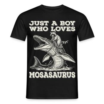 Juste un garçon qui aime le raton laveur Mosasaurus - T-shirt homme - noir - Devant - AI Model Male 178 light (178cm)