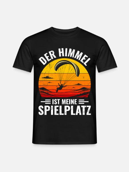 Gleitschirmflug DER HIMMEL IST MEIN SPIELPLATZ - Männer T-Shirt - Schwarz