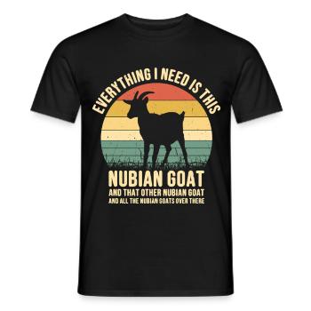 Propriétaire de chèvre nubienne Peluche en peluche en peluche en bouc - T-shirt homme - noir - Devant - AI Model Male 178 light (178cm)