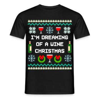 Wine christmas Ugly Xmas - Men's T-Shirt - black - Front - AI Model Male 178 light (178cm)