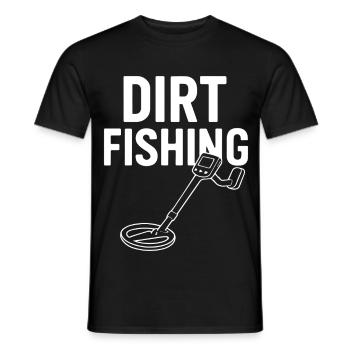 Dirt Fishing Metal Detecting Adventure - Men's T-Shirt - black - Front - AI Model Male 178 light (178cm)