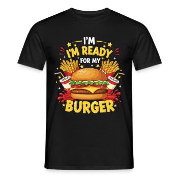 Burger Hamburger - Männer T-Shirt - Schwarz - Vorne - AI Model Male 178 light (178cm)