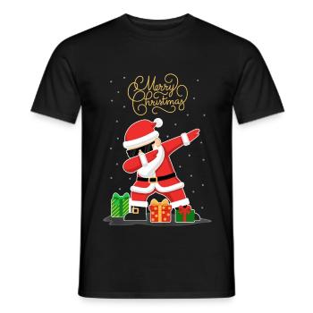 Drôle de Père Noël qui tamponne la neige - T-shirt homme - noir - Devant - AI Model Male 178 light (178cm)