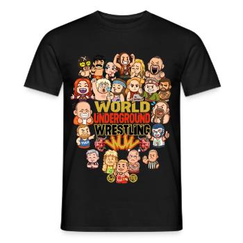 Dessins animés de lutte underground - T-shirt homme - noir - Devant - AI Model Male 178 light (178cm)