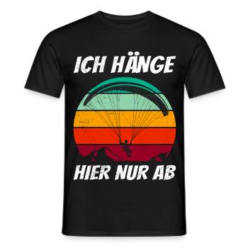 Parapente JE TRAÎNE JUSTE ICI Fun - T-shirt homme - noir - Devant - AI Model Male 178 light (178cm)
