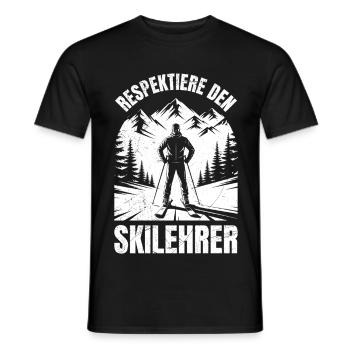 Skifahrer RESPEKTIERE DEN SKILEHRER LUSTIG - Männer T-Shirt - Schwarz - Vorne - AI Model Male 178 light (178cm)