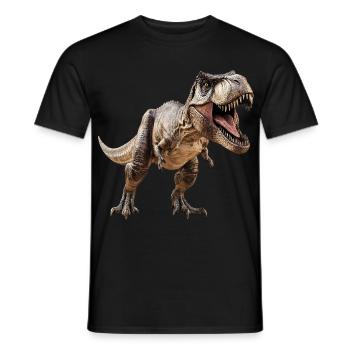 T-Rex Dino Dinosaur - Men's T-Shirt - black - Front - AI Model Male 178 light (178cm)