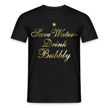 Save Water Drink Bubbly - Men's T-Shirt - black - Front - AI Model Male 178 light (178cm)