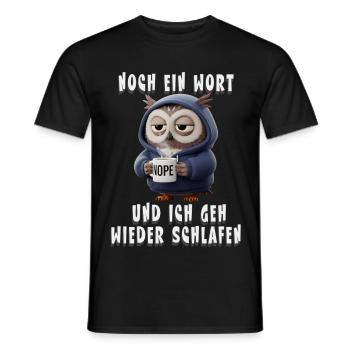 Tired owl humor saying for morning grouch coffee - Men's T-Shirt - black - Front - AI Model Male 178 light (178cm)