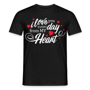 Ich liebe dich jeden Tag, mein Herz, ewige Liebe - Männer T-Shirt - Schwarz - Vorne - AI Model Male 178 light (178cm)