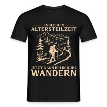Retraite partielle en paix Randonnée - retraite anticipée - T-shirt homme - noir - Devant - AI Model Male 178 light (178cm)