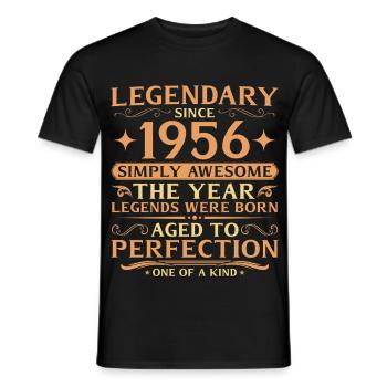 70th Birthday Vintage of Legends 1956 - Men's T-Shirt - black - Front - AI Model Male 178 light (178cm)
