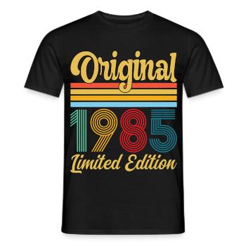 Geburtstagsgeschenk 1985 Originales Vintage-Retro-Geschenk - Männer T-Shirt - Schwarz - Vorne - AI Model Male 178 light (178cm)