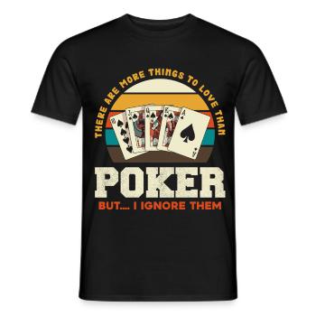 Coucher de jeu de poker rétro - T-shirt homme - noir - Devant - AI Model Male 178 light (178cm)