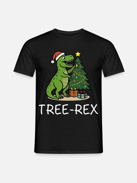 Tree-Rex – Dino Christmas Motif T-Rex - Men's T-Shirt - black