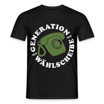Generation Wählscheibe Festnetz Telefon - Männer T-Shirt - Schwarz - Vorne - AI Model Male 178 light (178cm)