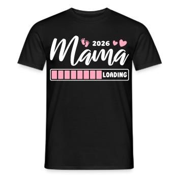 Mama 2026 loading - Schwangerschaft - Geschenk - Männer T-Shirt - Schwarz - Vorne - AI Model Male 178 light (178cm)