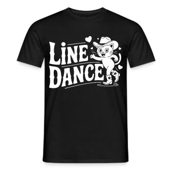 Line Dance Katze Silhouette - Männer T-Shirt - Schwarz - Vorne - AI Model Male 178 light (178cm)