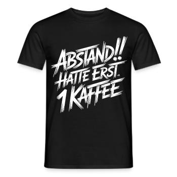 Distance! Tiens 1 café d’abord - T-shirt homme - noir - Devant - AI Model Male 178 light (178cm)