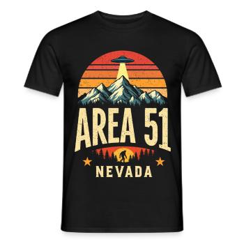 Area 51 Nevada UFO trifft Bigfoot - Männer T-Shirt - Schwarz - Vorne - AI Model Male 178 light (178cm)