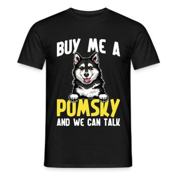 Pomsky-Hundebesitzer Papa Pomsky belohnt Hundegeschirr - Männer T-Shirt - Schwarz - Vorne - AI Model Male 178 light (178cm)