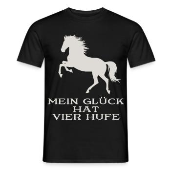 Mein Glück hat vier Hufe - Männer T-Shirt - Schwarz - Vorne - AI Model Male 178 light (178cm)