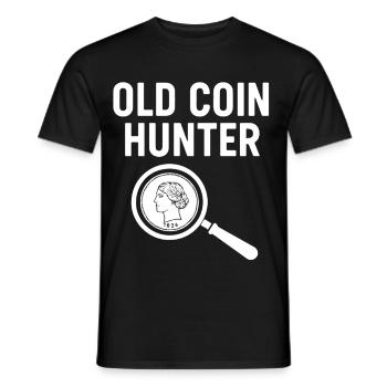 Old Coin Hunter Treasure Detector Adventure - Men's T-Shirt - black - Front - AI Model Male 178 light (178cm)