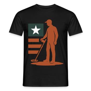 Metall-Erkennungs-Schatzsuche-Stern-Design - Männer T-Shirt - Schwarz - Vorne - AI Model Male 178 light (178cm)