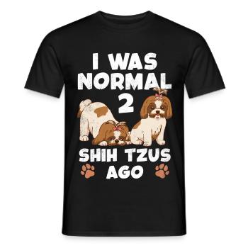 J’étais normal avant deux Shih Tzu - T-shirt homme - noir - Devant - AI Model Male 178 light (178cm)