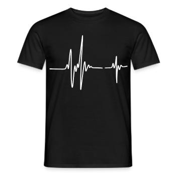 Heartbeat - Rhythm of Life - Men's T-Shirt - black - Front - AI Model Male 178 light (178cm)